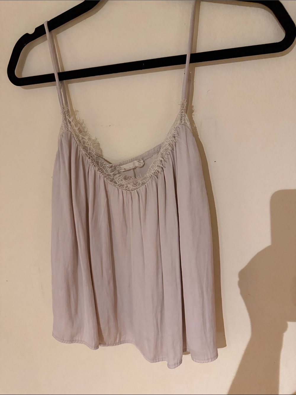 Altar'd State Lace-Trim Spaghetti Strap Tank Top - Light Taupe